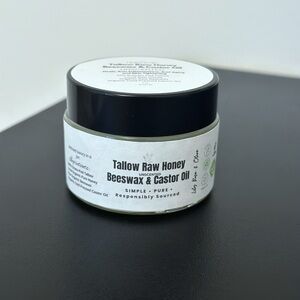Tallow Raw Honey Beeswax & Castor Oil Jar (Unscented)